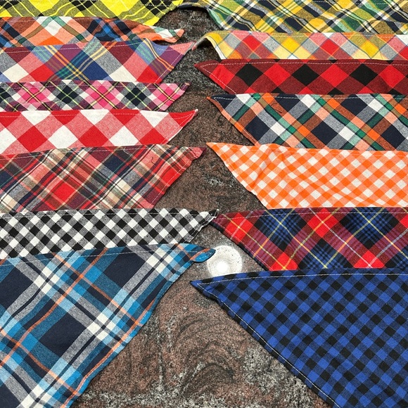 Set of 15 plaid dog bandanas - Picture 4 of 11